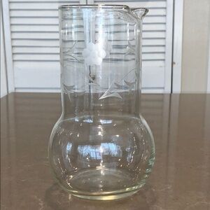 Vtg Princess House Heritage Crystal Handle-less Carafe Pitcher 8”